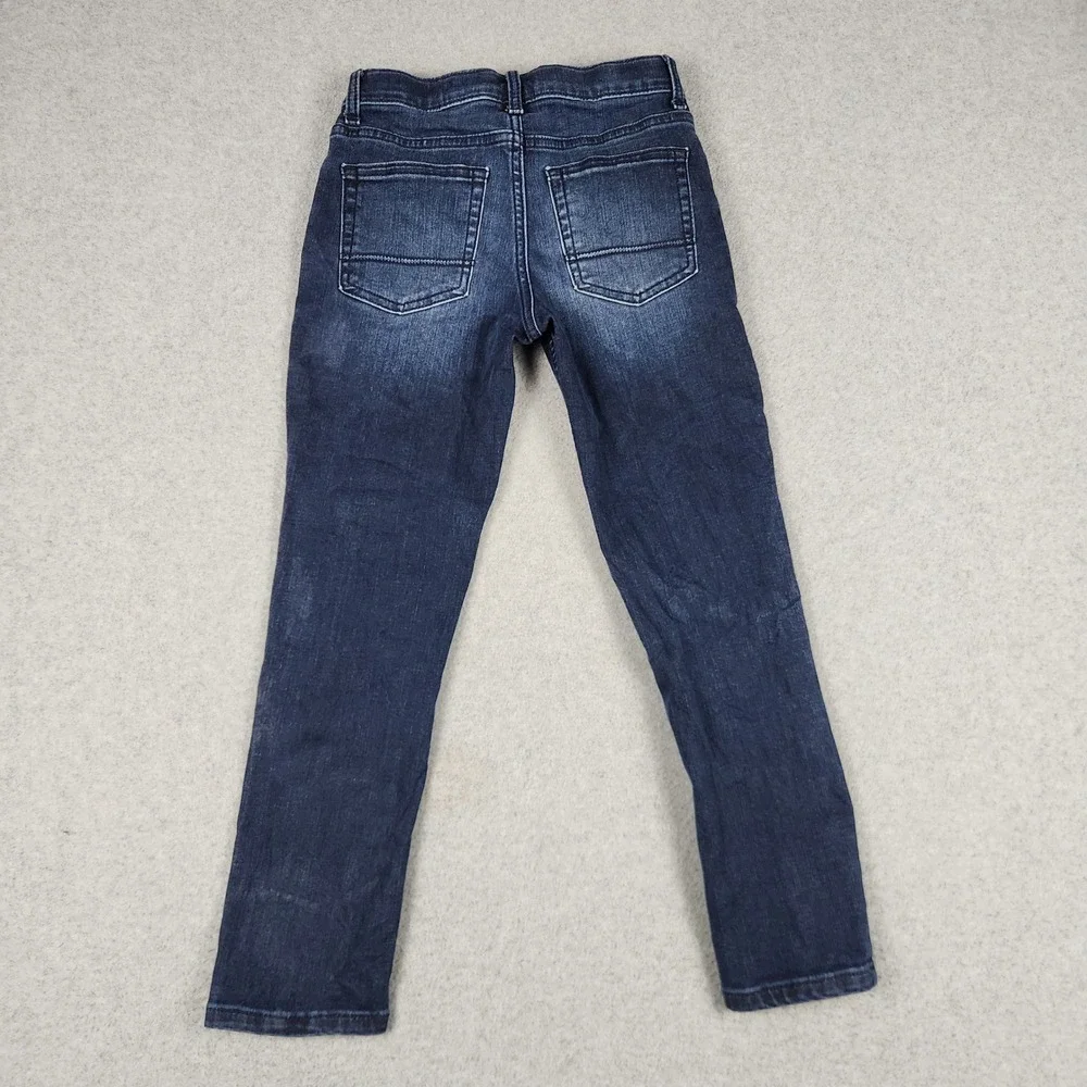 Cat & Jack Jeans‎ Kids 8 Blue Denim Whiskered Cotton Stretch Slim Fit Skinny Leg